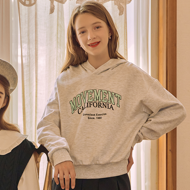 틴즈 여아 더블페이스 그래픽 후드티셔츠_라이트베이지, 캐주얼브랜드 행텐/행텐틴즈